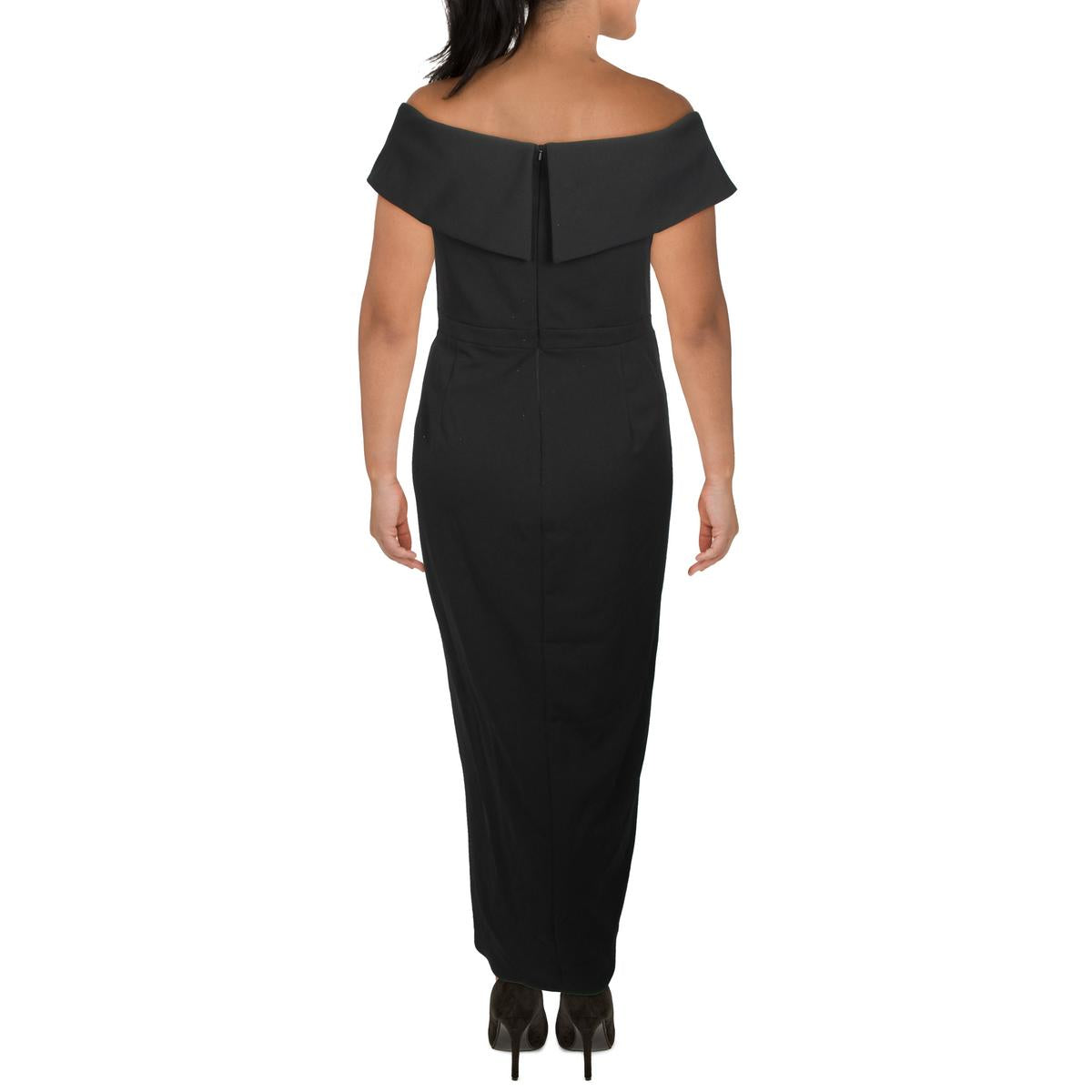 Xscape Womens Plus Off-The-Shoulder Maxi Evening Dress